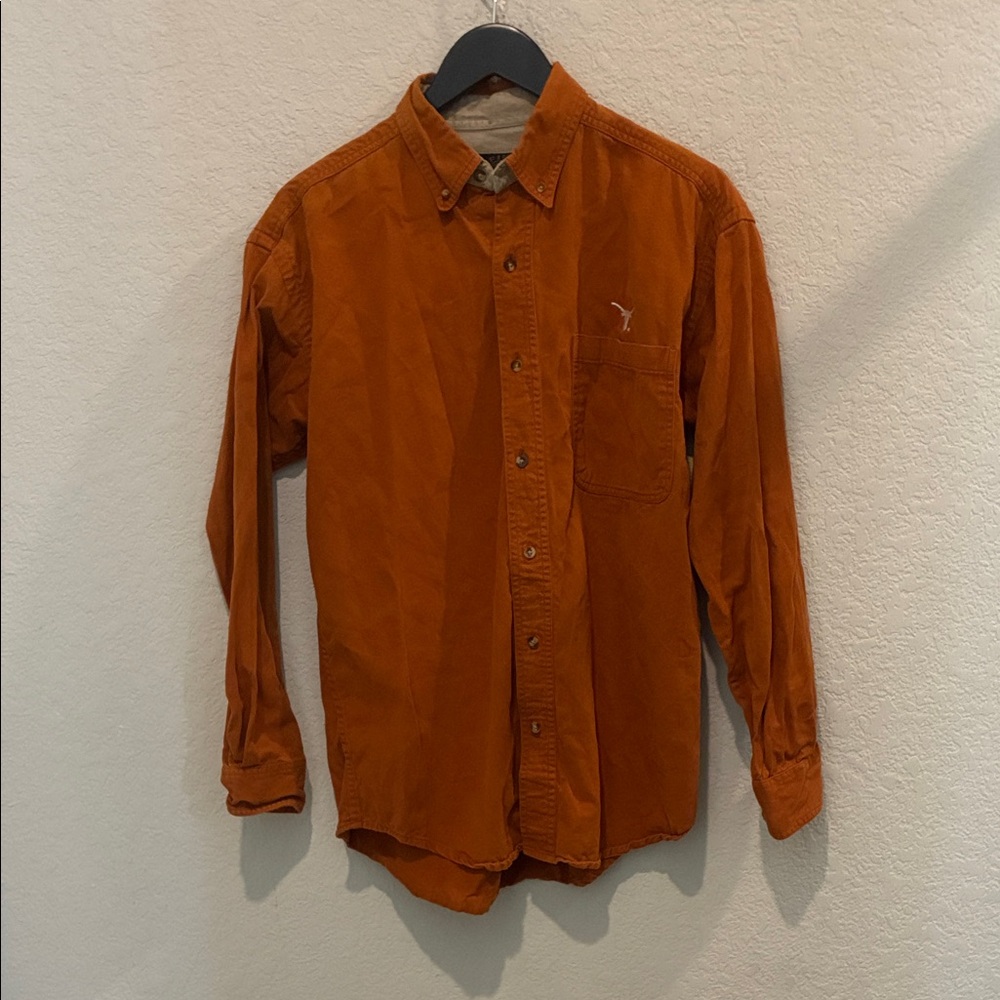 Classic Men's Button-Down Shirt in Rust